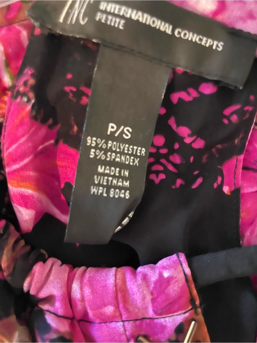 INC International Concepts Petite P/S Black Pink Floral Butterfly Maxi Dress - Picture 4 of 4